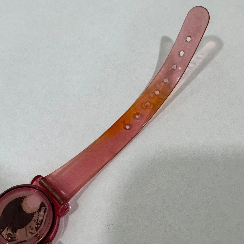 Armitron Tweety Bird Watch Women Pink Translucent Jelly Strap Vintage Looney Tun